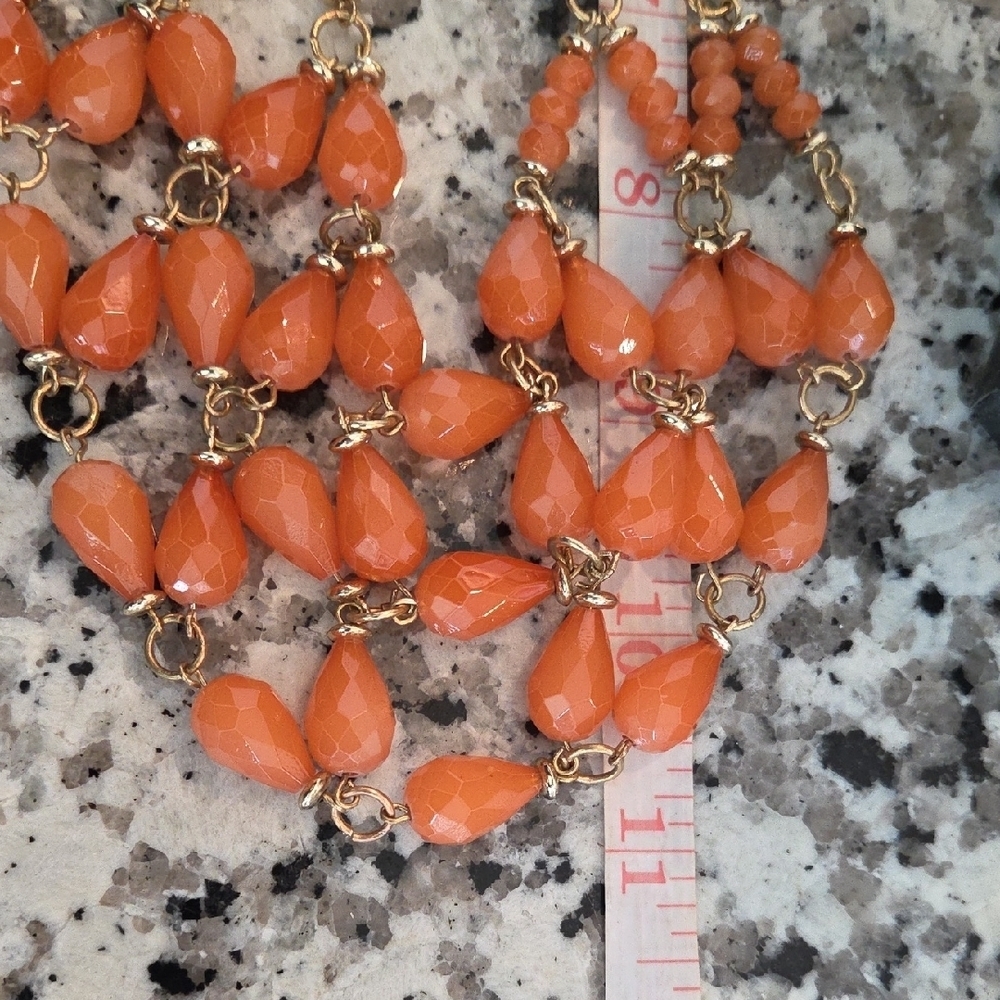 Source Unknown Vibrant Orange Beaded Necklace - Picture 6 of 6
